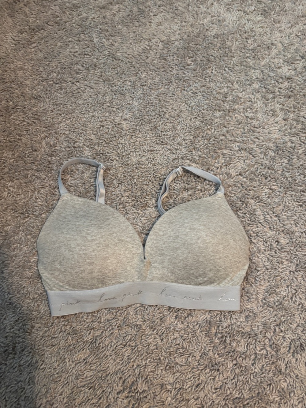 PINK Victoria's Secret Heather Gray Wireless Light Support Bra
